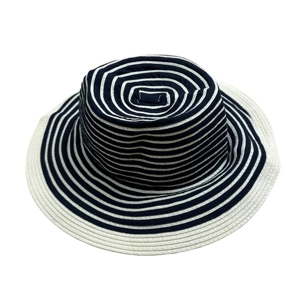 Barbour Hat Sun Striped Blue White Summer Beach Minimalist Vacation Size Large - Picture 2 of 4